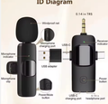Professional Wireless Lavalier Microphone for IPhone, Android, Camera, Wireless Mini Microphones, Crystal Clear Sound