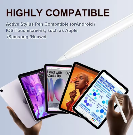 Metal Universal Stylus Pen for Tablet iPad Android Phone Rechargeable Capacitive Pen for Drawing White