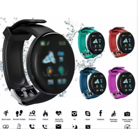 D18 Smart Bracelet Round Screen TPU Strap Pictures Sleep Monitoring Pedometer Ip65 Sport Montre Intelligente Smart Watches